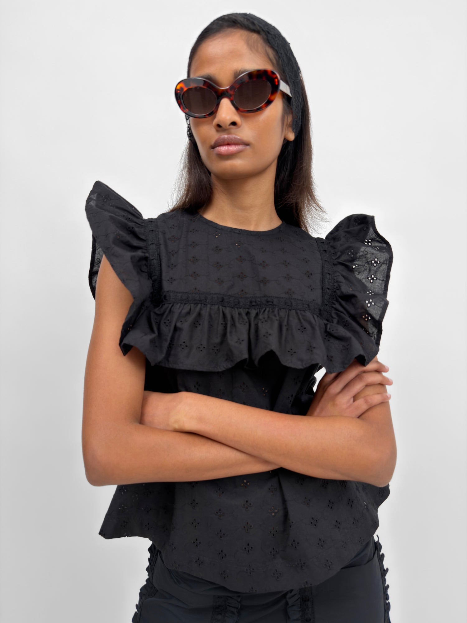 The Enid frill-trimmed top
