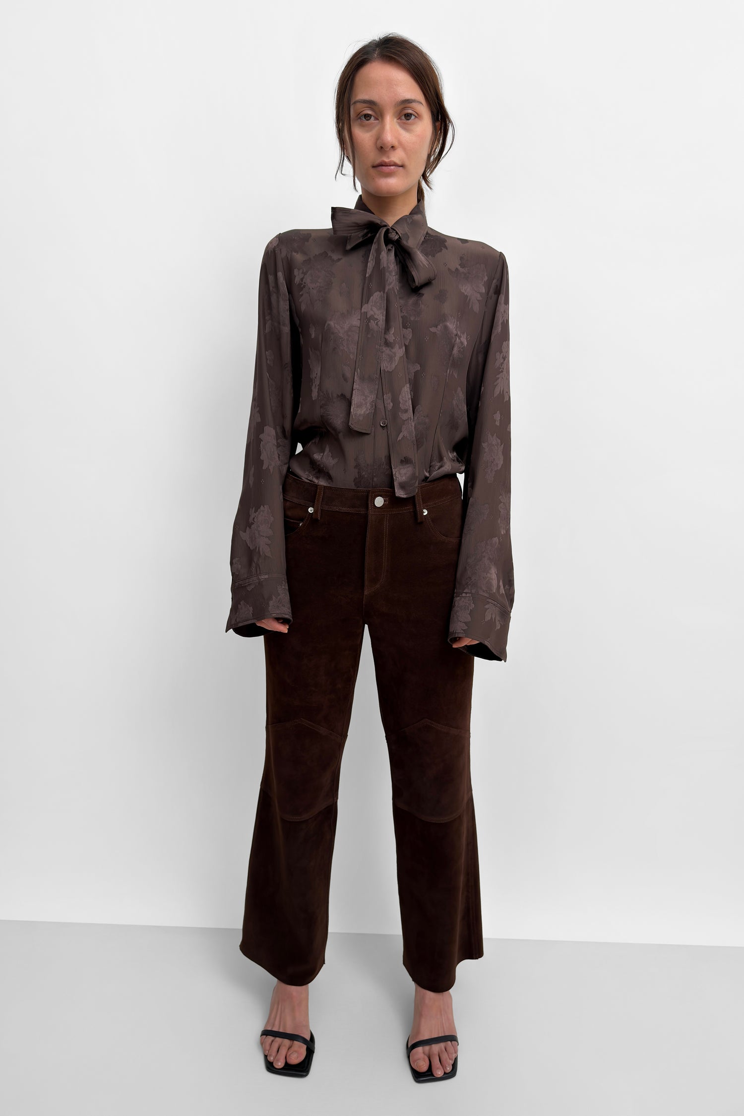 The Joon suede kickflare pant