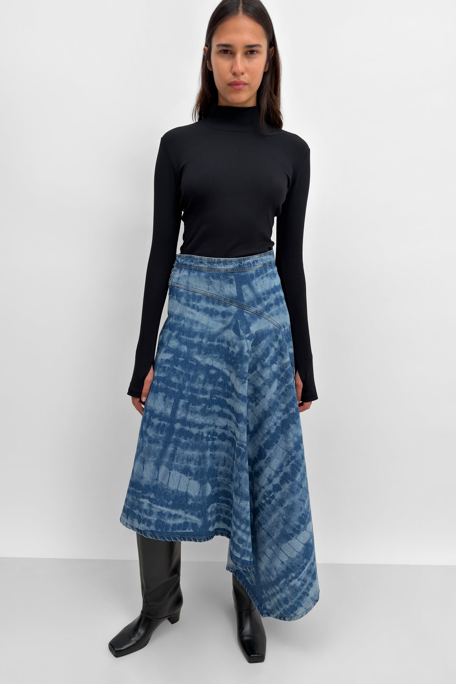 The Kira mini-rib jersey polo sweater