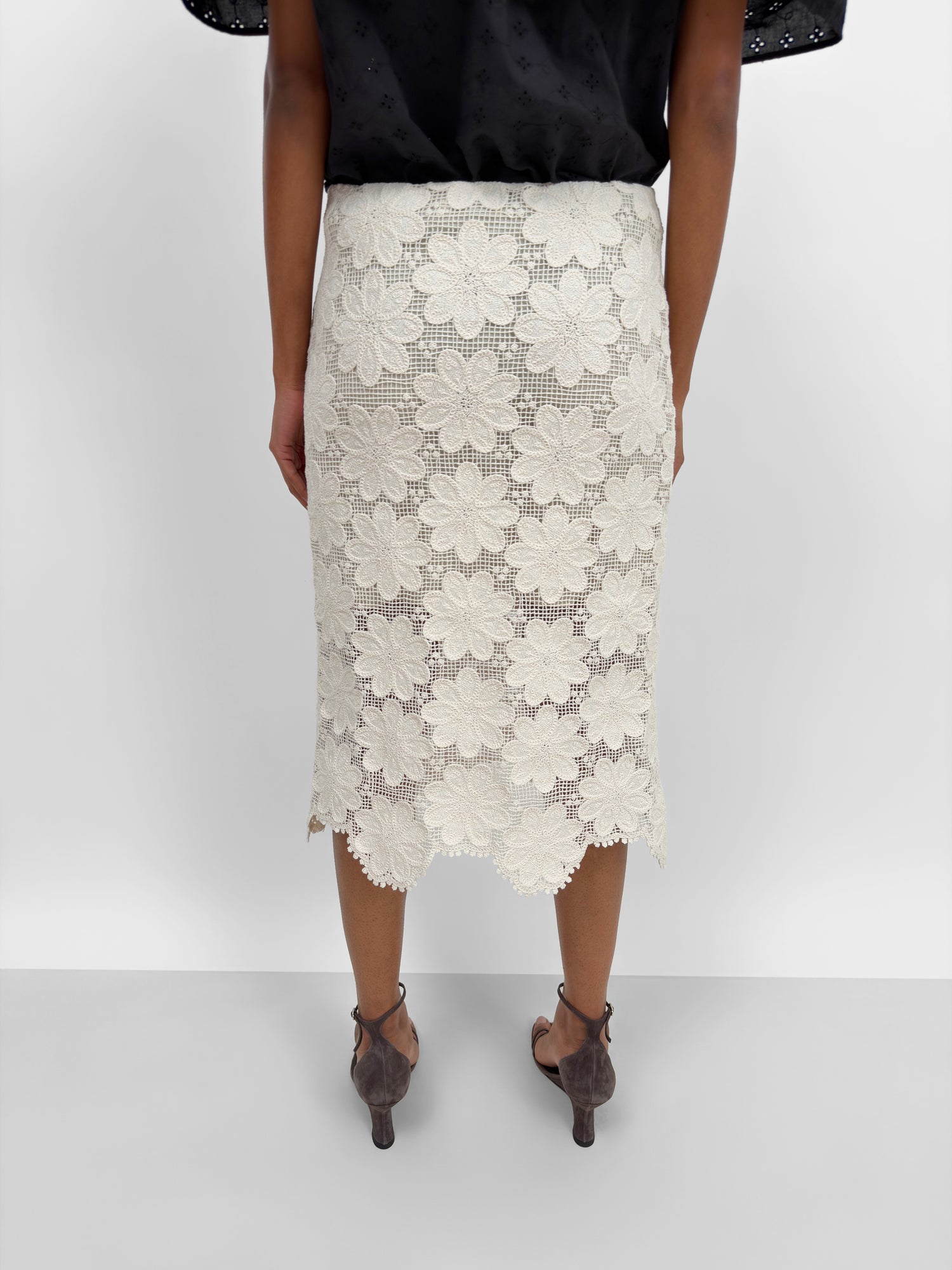 The Lisette crafted crochet pencil skirt