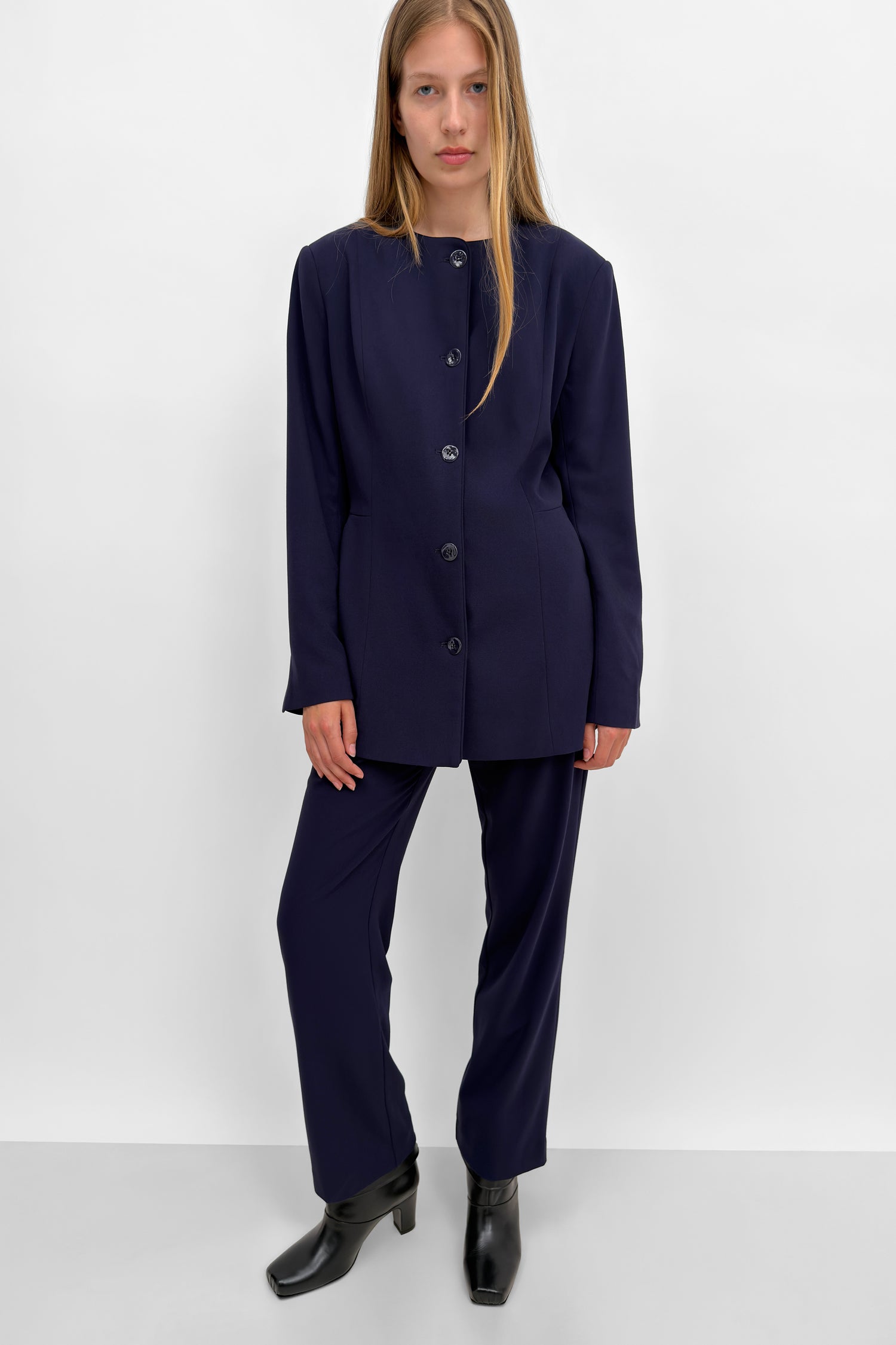 The Ouri cinched crepe blazer jacket