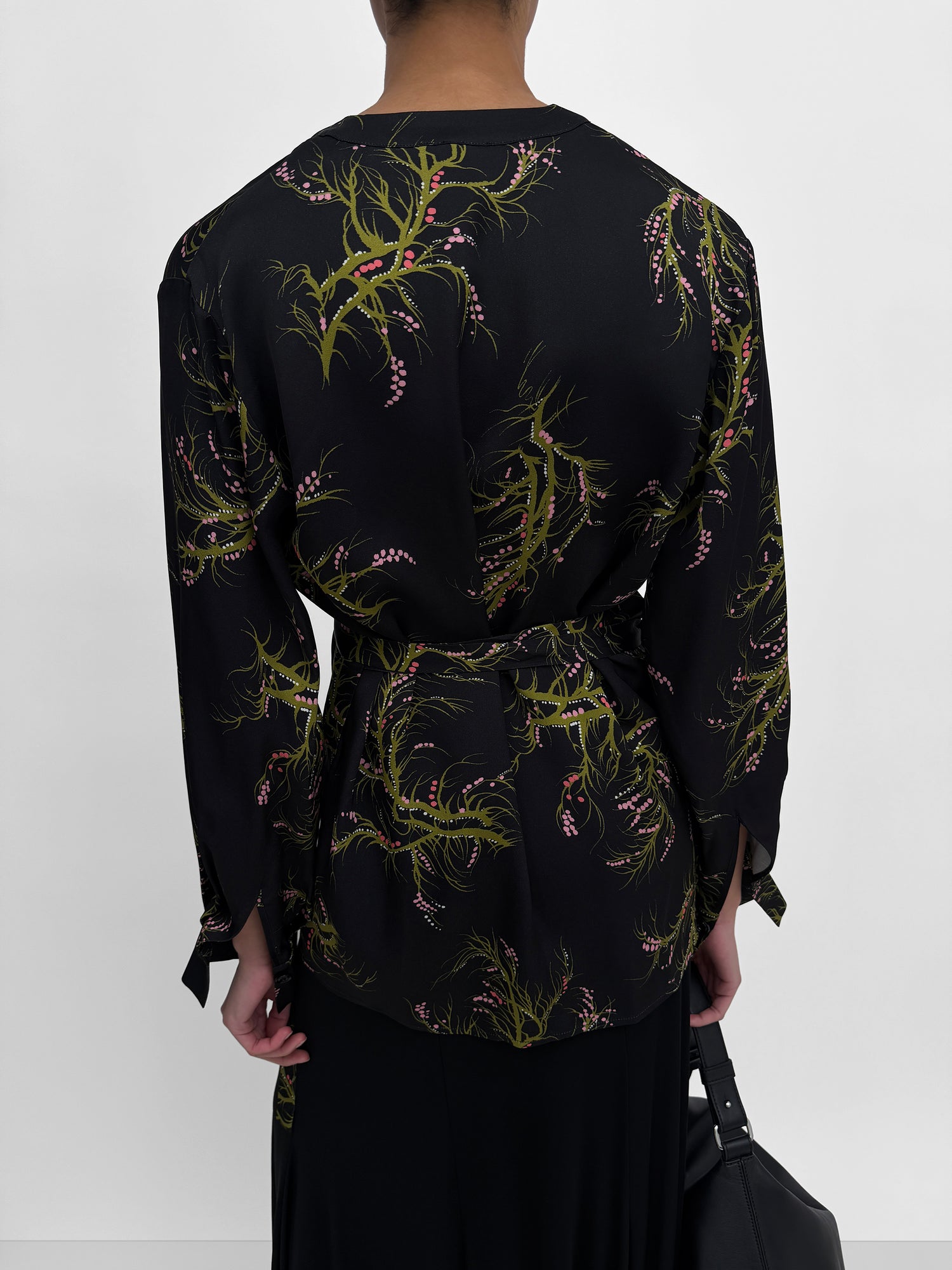 The Palmer wrap blouse in Seaweed