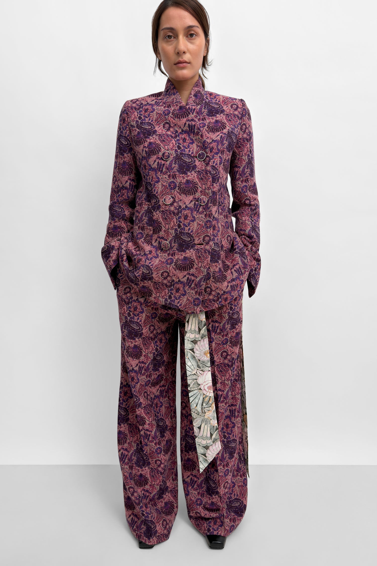 The Seol cinched jacquard suit jacket