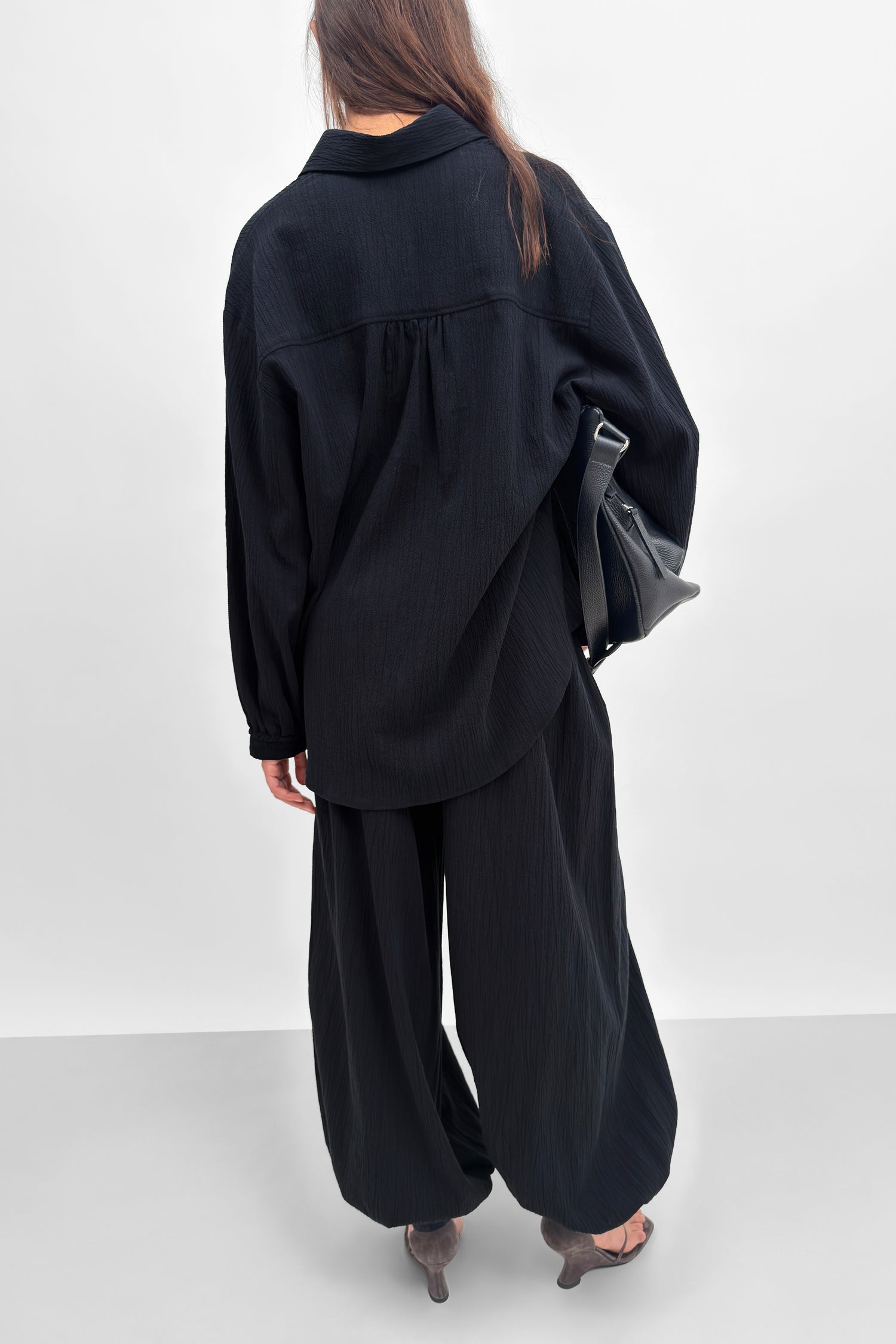 The Yanka plissé tencel cotton shirt