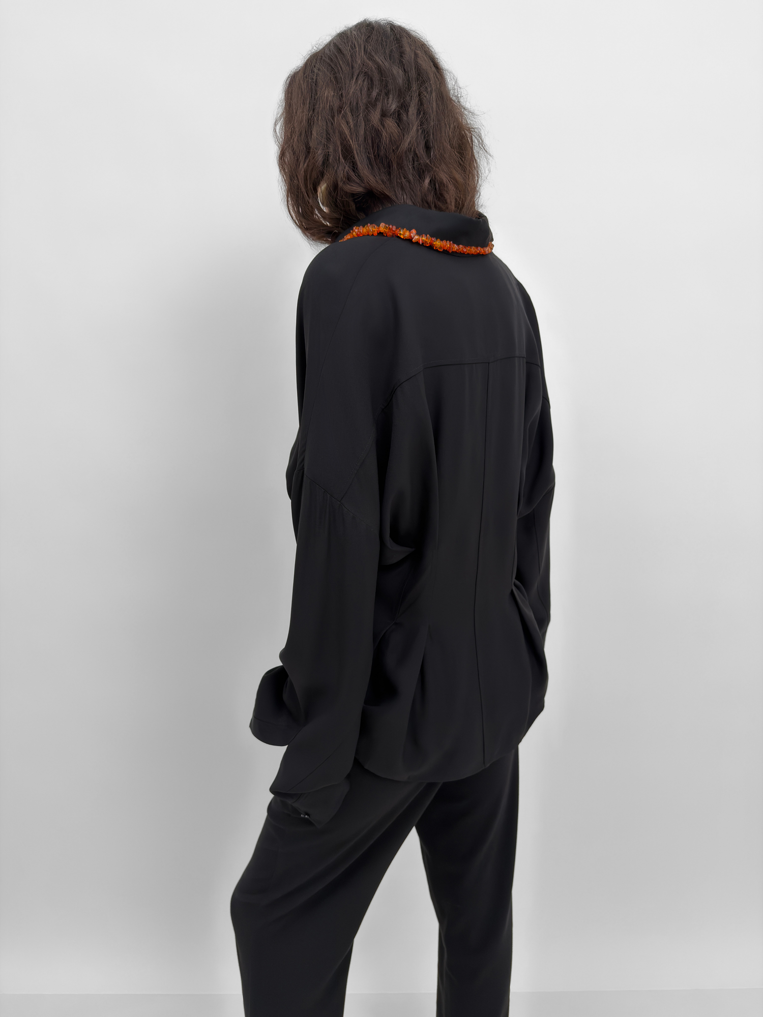 The Apollo cinched crêpe de chine shirt
