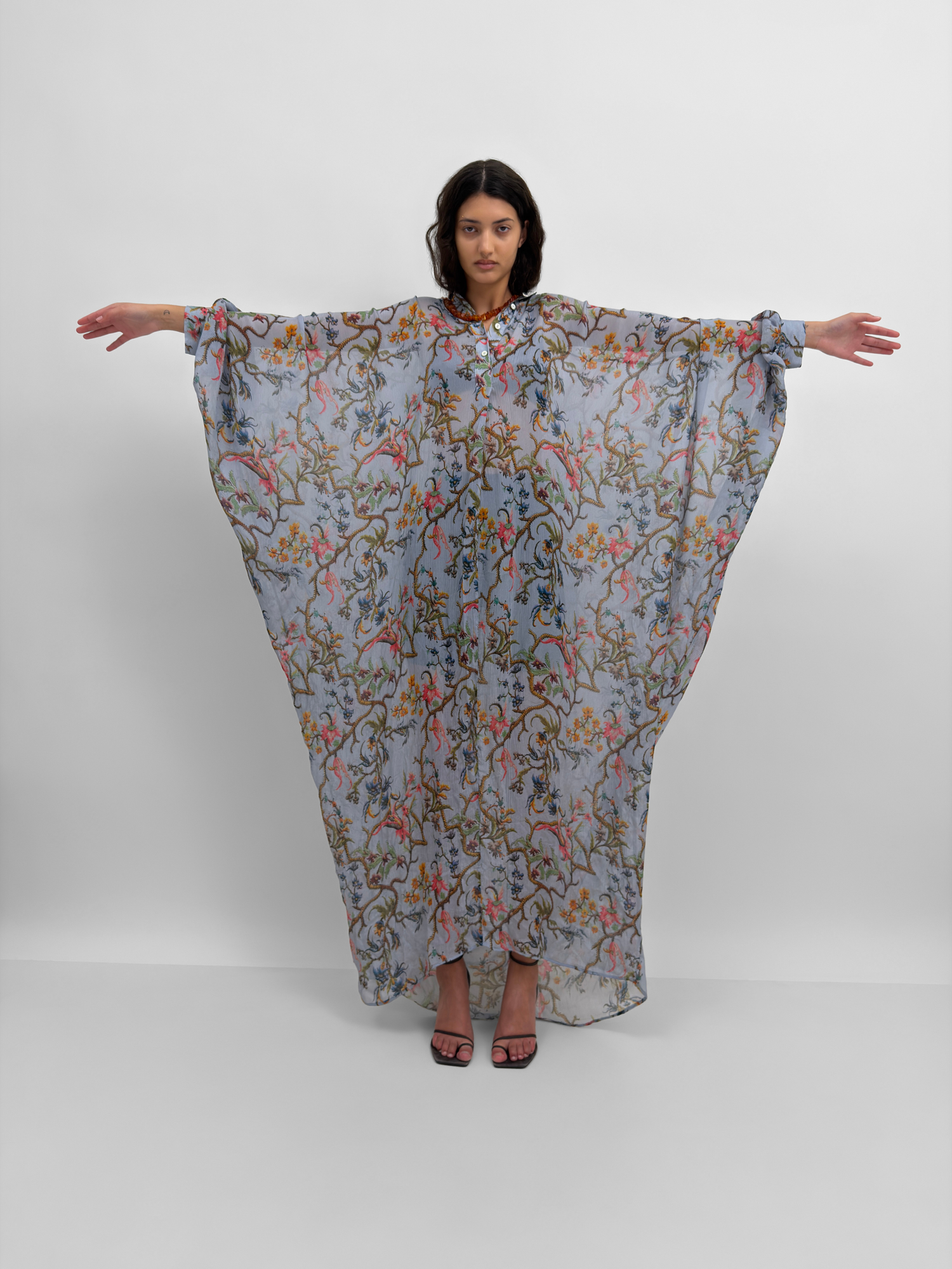 The Volta maxi shirt caftan dress in Trailing