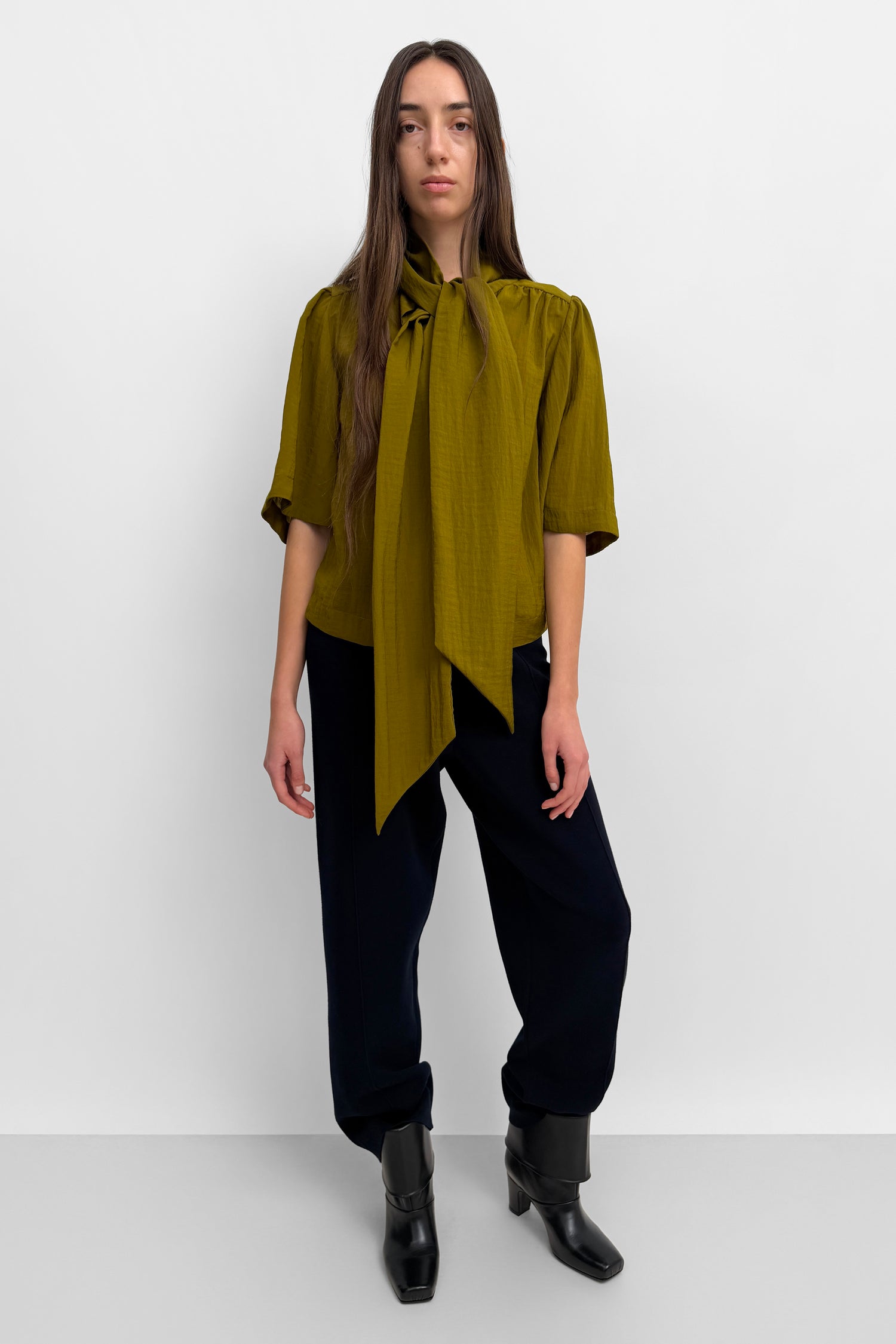 The Anya airy scarf blouse