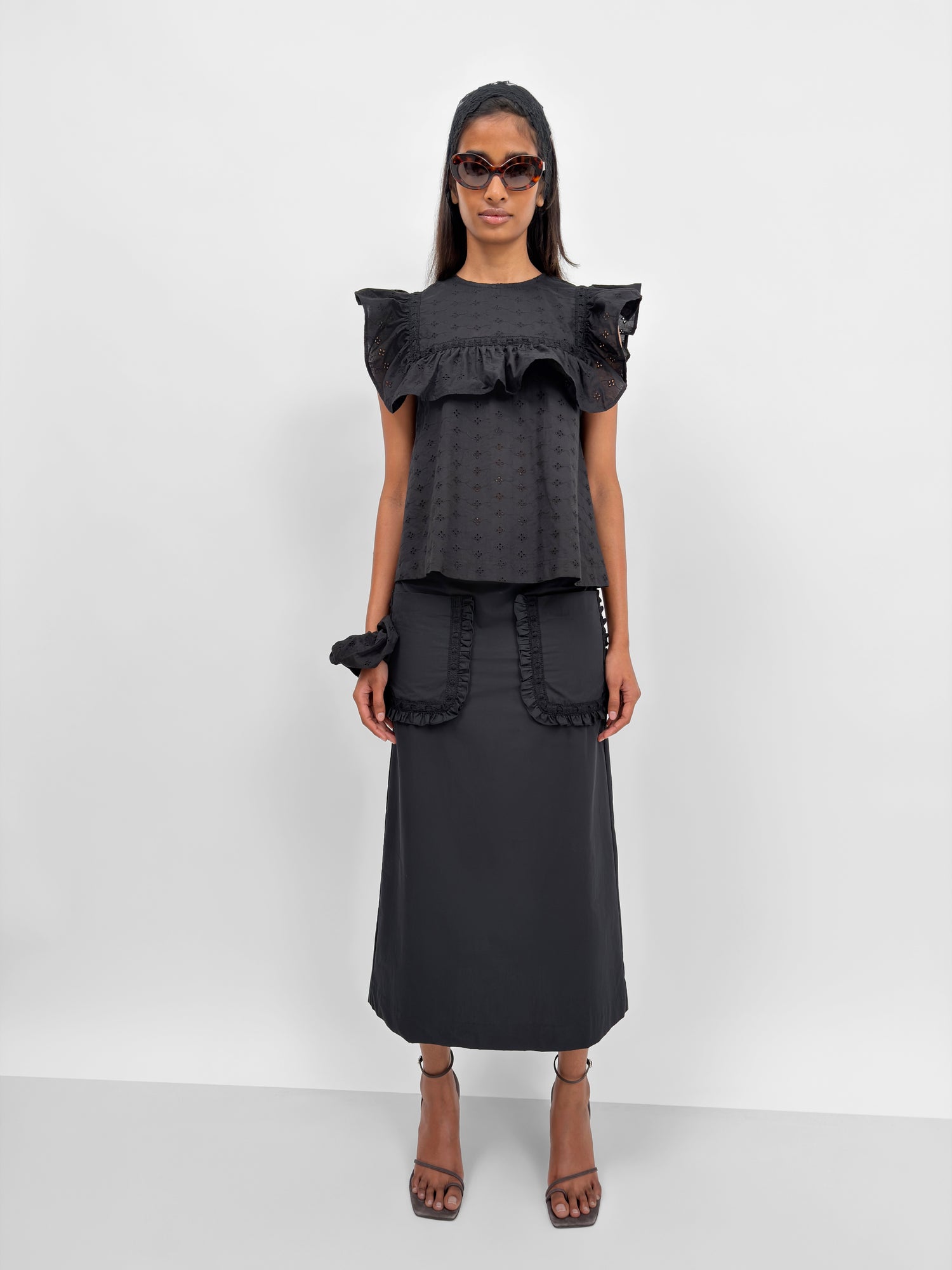The Enid frill-trimmed top