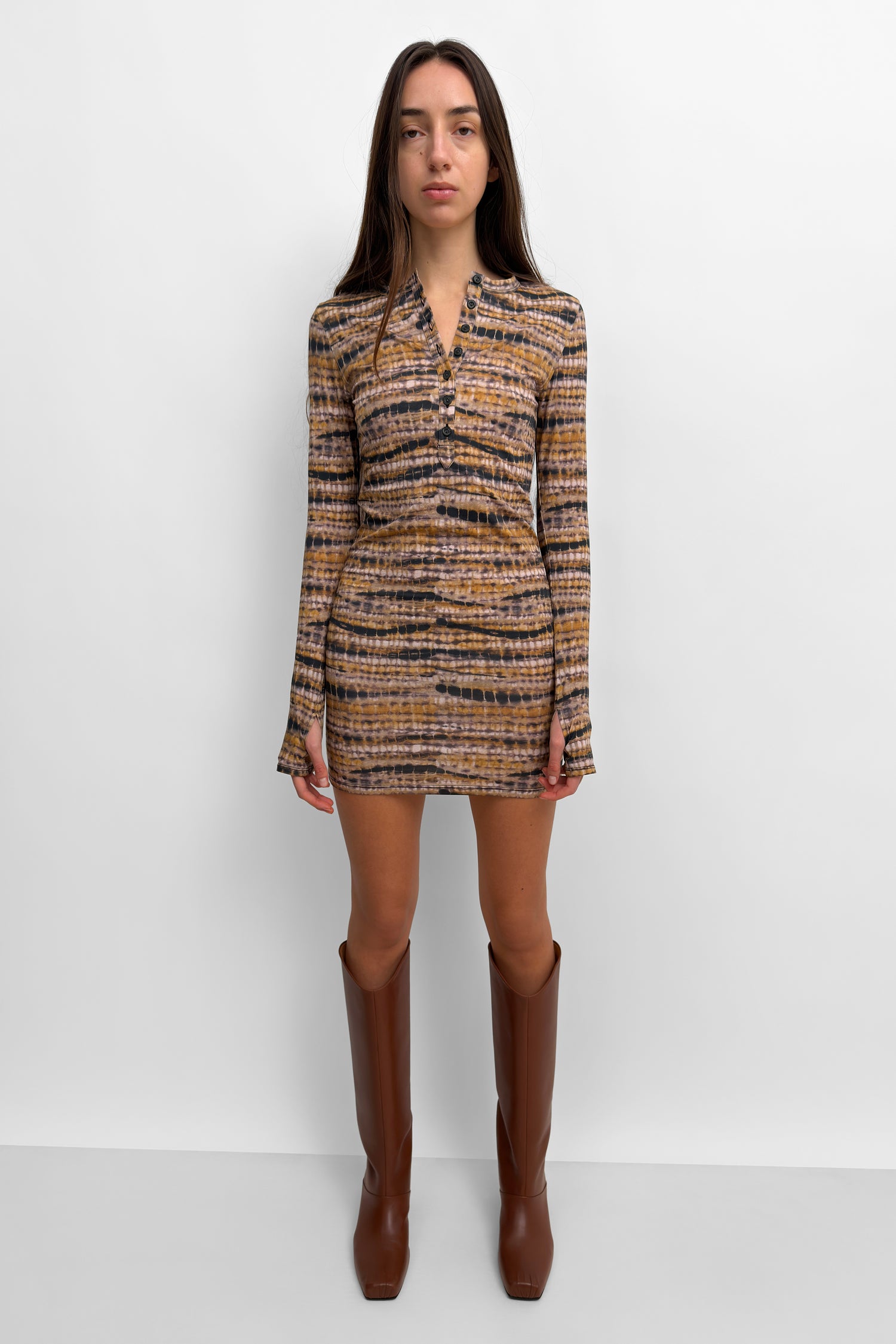 The Kiara henley shirt dress