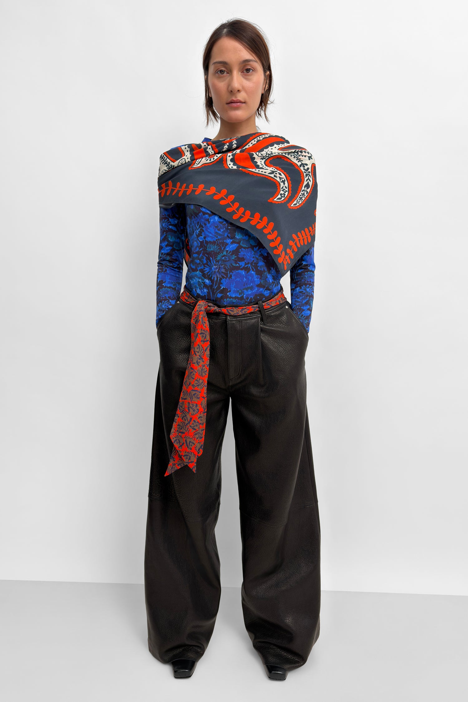 The Four Swallow silk scarf