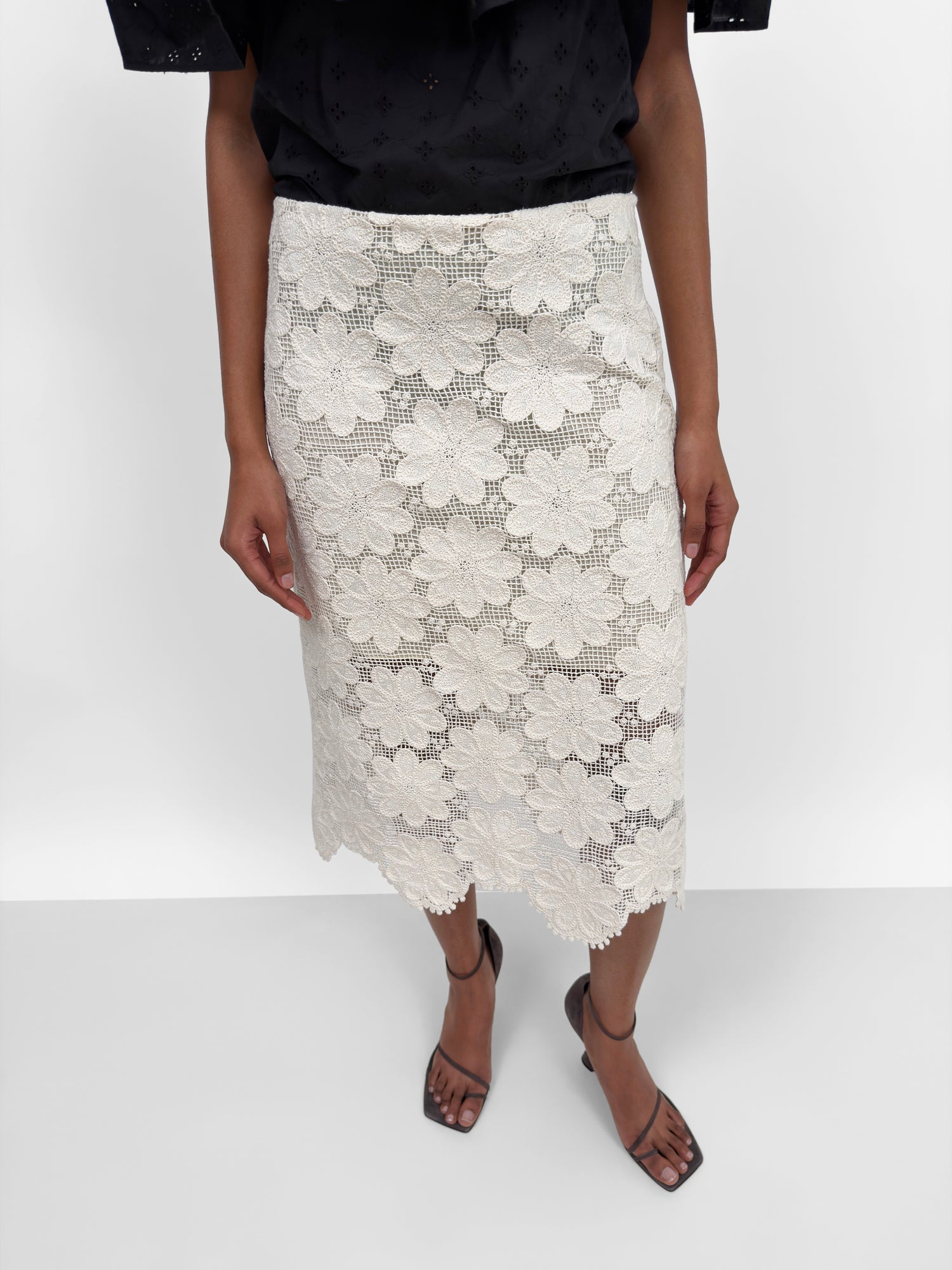 The Lisette crafted crochet pencil skirt
