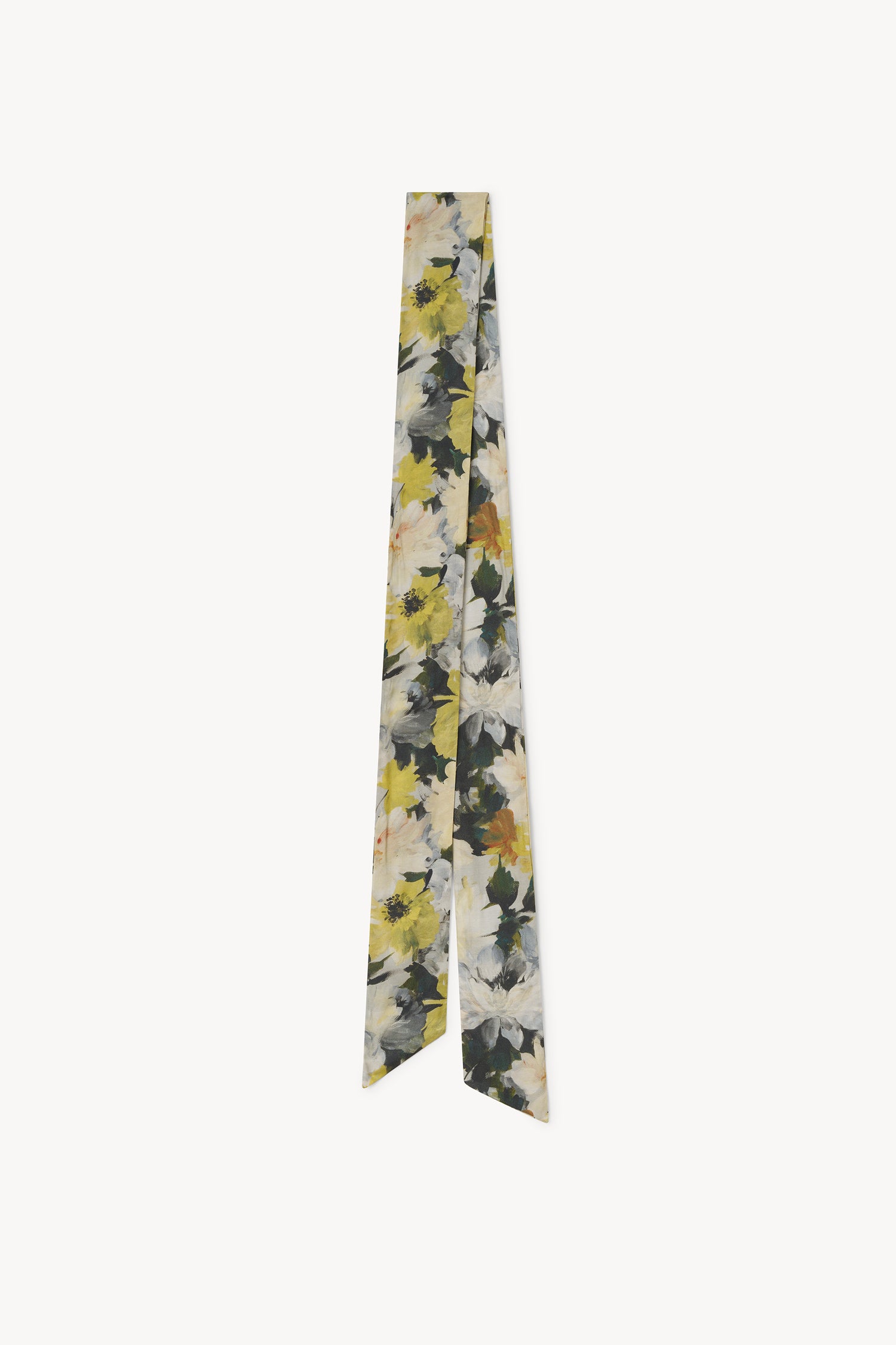 The Luna shiny scarf in Floral Paint print