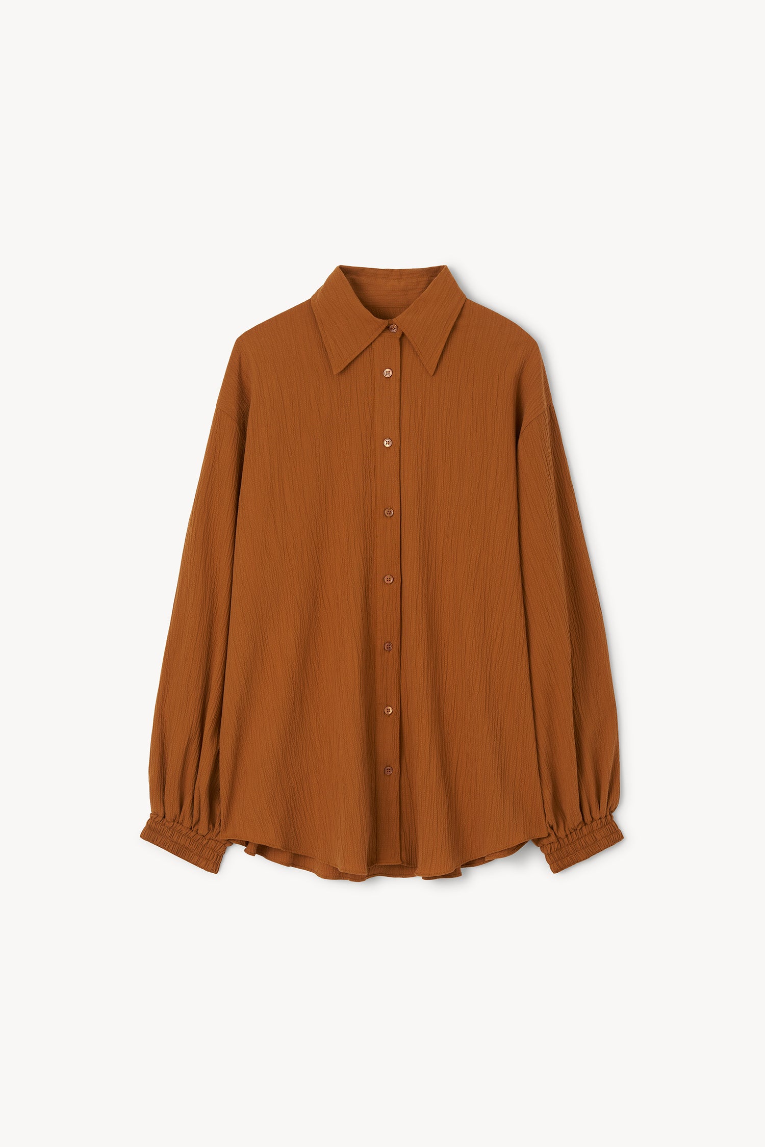The Yanka plissé tencel cotton shirt
