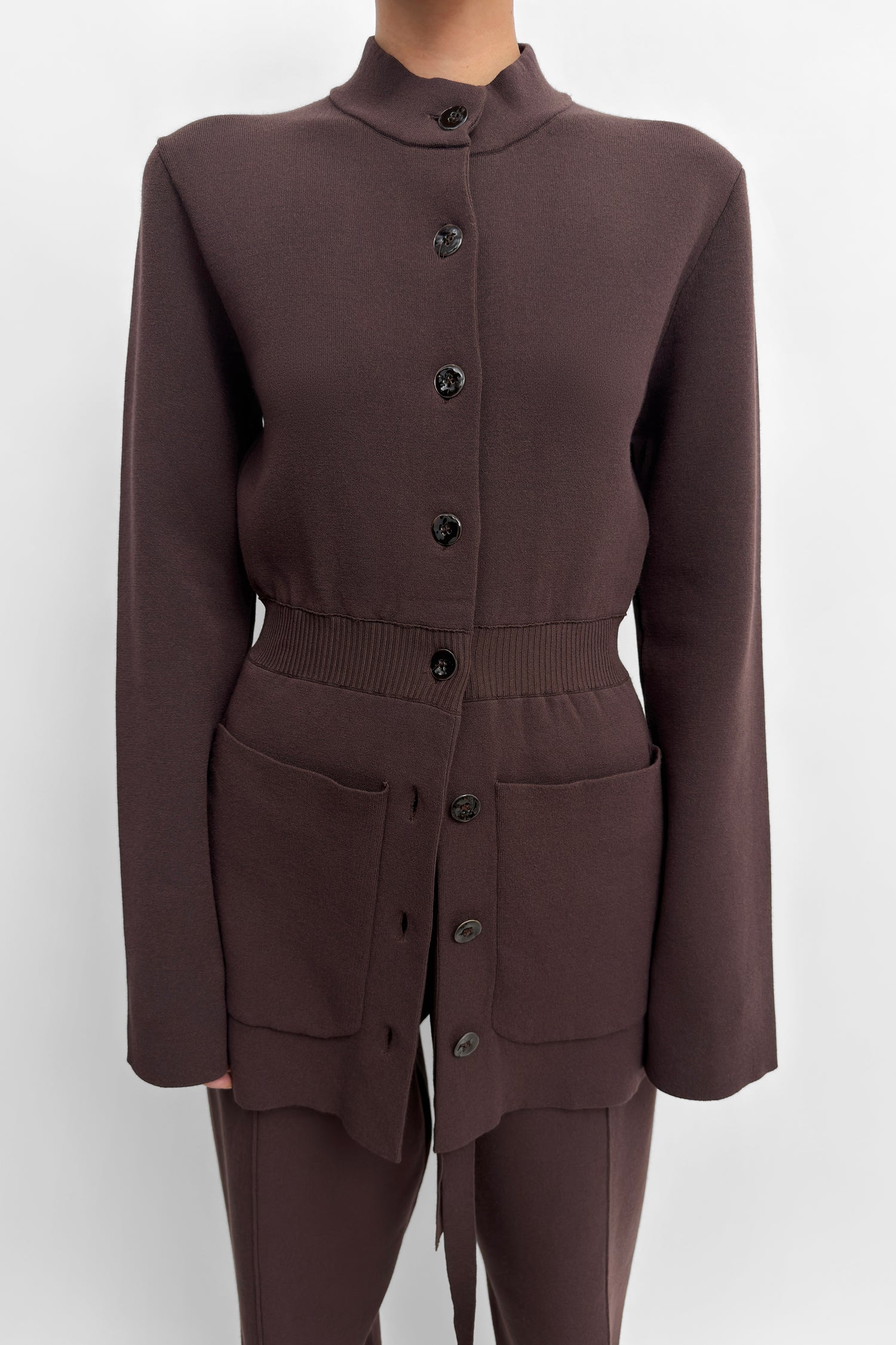 The Yeom soft knit travel suit cardigan