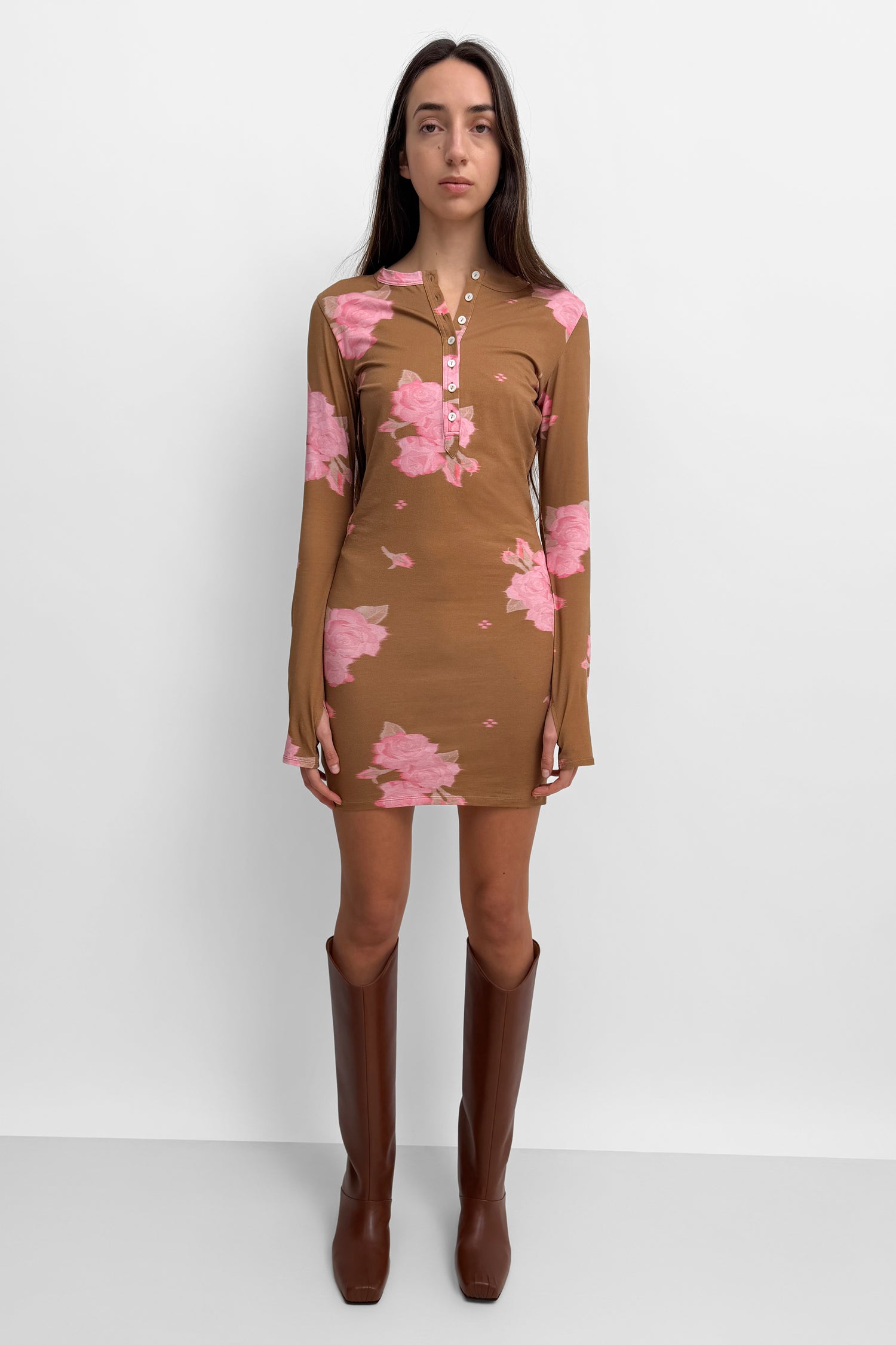 The Kiara henley shirt dress